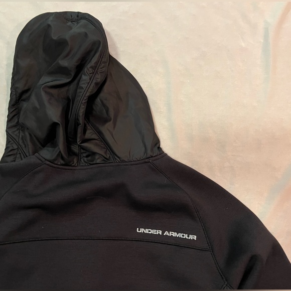 BLACK UNDER ARMOR ZIP UP HOODIE - Picture 2 of 2